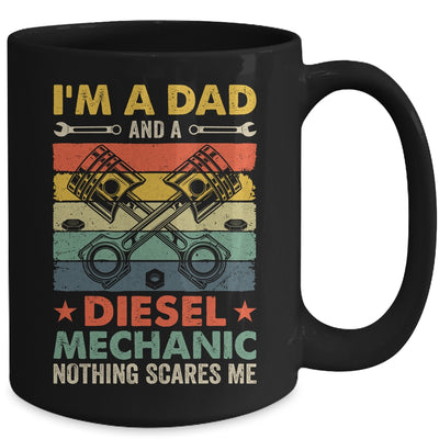 Funny Im A Dad Diesel Mechanic Auto Garage Fathers Day Retro Mug | teecentury