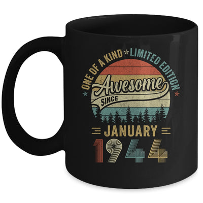 Funny January 1944 Vintage 80th Birthday Decorations Men Mug | teecentury