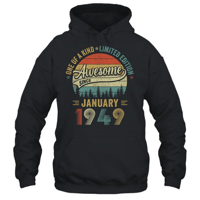 Funny January 1949 Vintage 75th Birthday Decorations Men Shirt & Hoodie | teecentury