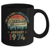 Funny January 1974 Vintage 50th Birthday Decorations Men Mug | teecentury