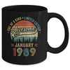 Funny January 1989 Vintage 35th Birthday Decorations Men Mug | teecentury
