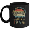 Funny July 1944 Vintage 80th Birthday Decorations Men Mug | teecentury