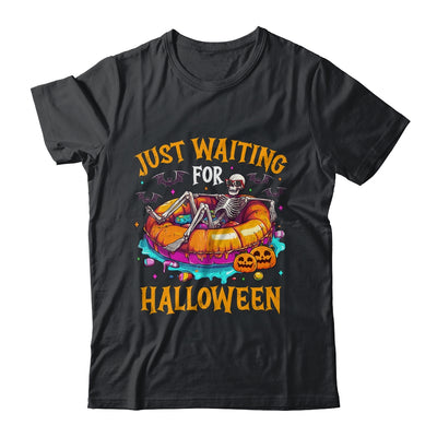 Funny Just Waiting For Halloween Skeleton Spooky Vibe Summer Shirt & Sweatshirt | teecentury