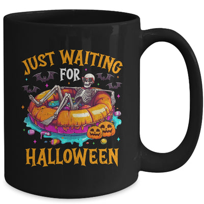 Funny Just Waiting For Halloween Skeleton Spooky Vibe Summer Mug | teecentury