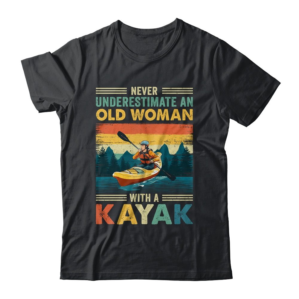 Funny Kayaking Design For Women Grandma Kayaker Kayak Retro Shirt & Tank Top | teecentury