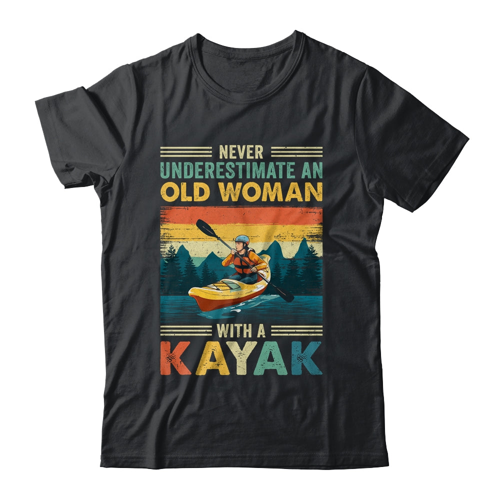 Funny Kayaking Design for Women Grandma Kayaker Kayak Retro Gift T-shirts Women's Tank Tops Black/S