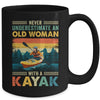 Funny Kayaking Design For Women Grandma Kayaker Kayak Retro Mug | teecentury