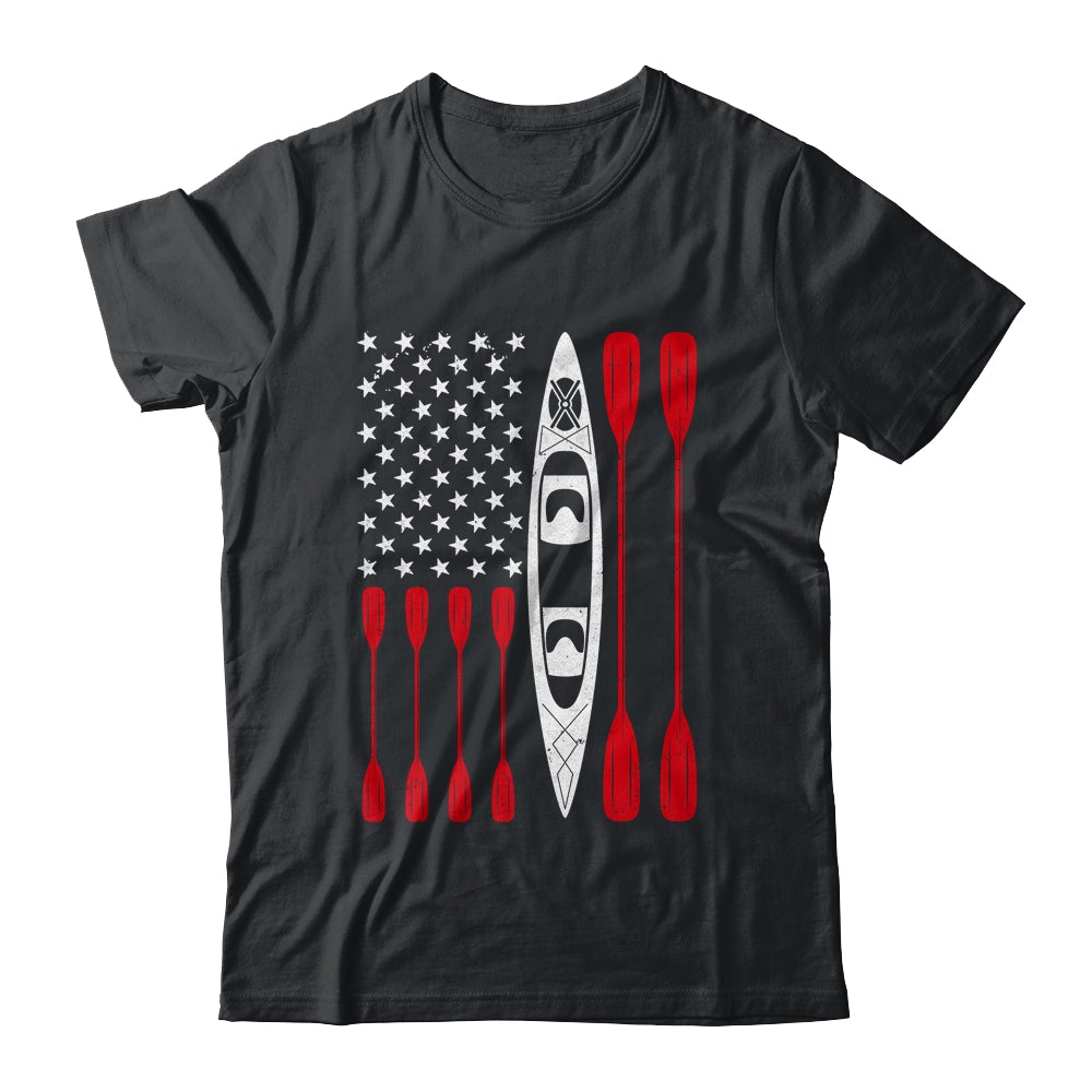 Funny Kayaking Kayak For Men Women Cool American Flag Shirt & Tank