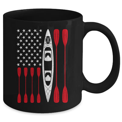 Funny Kayaking Kayak For Men Women Cool American Flag Mug | teecentury