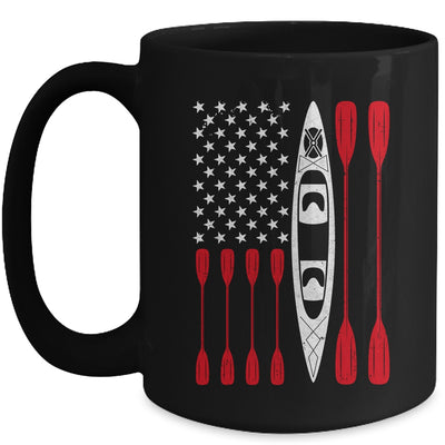 Funny Kayaking Kayak For Men Women Cool American Flag Mug | teecentury