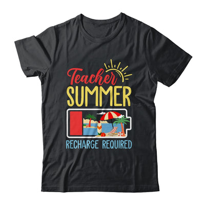 Funny Last Day Of School Teacher Summer Recharge Required Shirt & Tank Top | teecentury