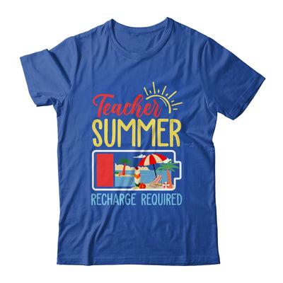 Funny Last Day Of School Teacher Summer Recharge Required Shirt & Tank Top | teecentury