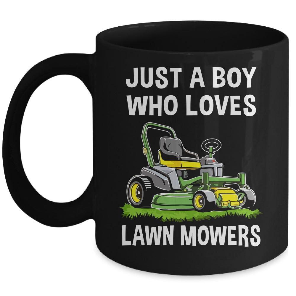 Funny Lawn Mowing For Boys Lawn Mower Farm Gardening Kids Mug | teecentury