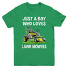 Funny Lawn Mowing For Boys Lawn Mower Farm Gardening Kids Youth Shirt | teecentury