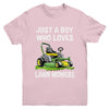Funny Lawn Mowing For Boys Lawn Mower Farm Gardening Kids Youth Shirt | teecentury