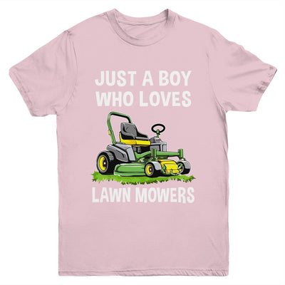 Funny Lawn Mowing For Boys Lawn Mower Farm Gardening Kids Youth Shirt | teecentury