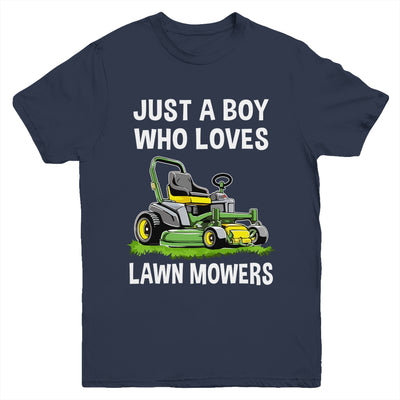Funny Lawn Mowing For Boys Lawn Mower Farm Gardening Kids Youth Shirt | teecentury