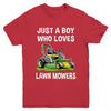 Funny Lawn Mowing For Boys Lawn Mower Farm Gardening Kids Youth Shirt | teecentury