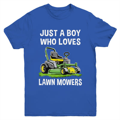 Funny Lawn Mowing For Boys Lawn Mower Farm Gardening Kids Youth Shirt | teecentury