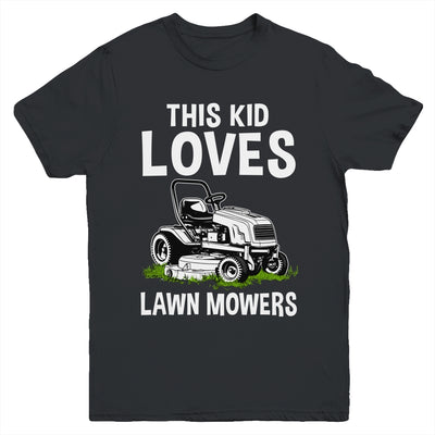 Funny Lawn Mowing For Kids Lawn Mower Farm Gardening Youth Shirt | teecentury