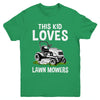 Funny Lawn Mowing For Kids Lawn Mower Farm Gardening Youth Shirt | teecentury