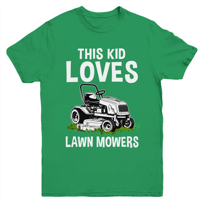 Funny Lawn Mowing For Kids Lawn Mower Farm Gardening Youth Shirt | teecentury