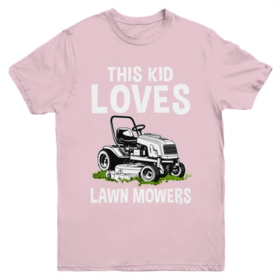 Funny Lawn Mowing For Kids Lawn Mower Farm Gardening Youth Shirt | teecentury