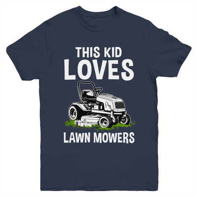 Funny Lawn Mowing For Kids Lawn Mower Farm Gardening Youth Shirt | teecentury