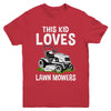 Funny Lawn Mowing For Kids Lawn Mower Farm Gardening Youth Shirt | teecentury