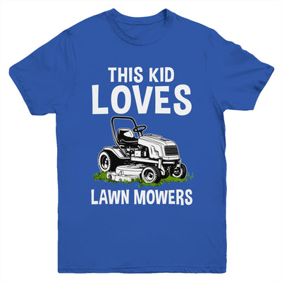 Funny Lawn Mowing For Kids Lawn Mower Farm Gardening Youth Shirt | teecentury