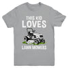 Funny Lawn Mowing For Kids Lawn Mower Farm Gardening Youth Shirt | teecentury