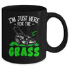 Funny Lawn Mowing Im Just Here For The Grass Lawn Care Mower Mug | teecentury