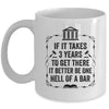 Funny Lawyer Law School Student Attorney If It Takes 3 Years Mug | teecentury