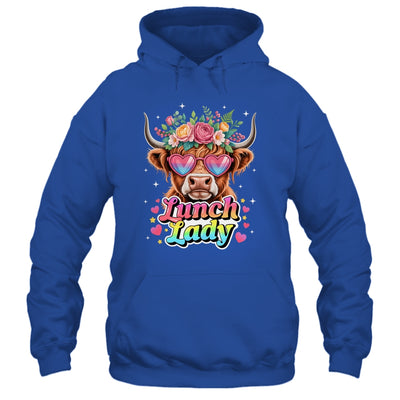 Funny Lunch Lady Valentines Highland Cow Sunglasses Heart Shirt & Tank Top | teecentury