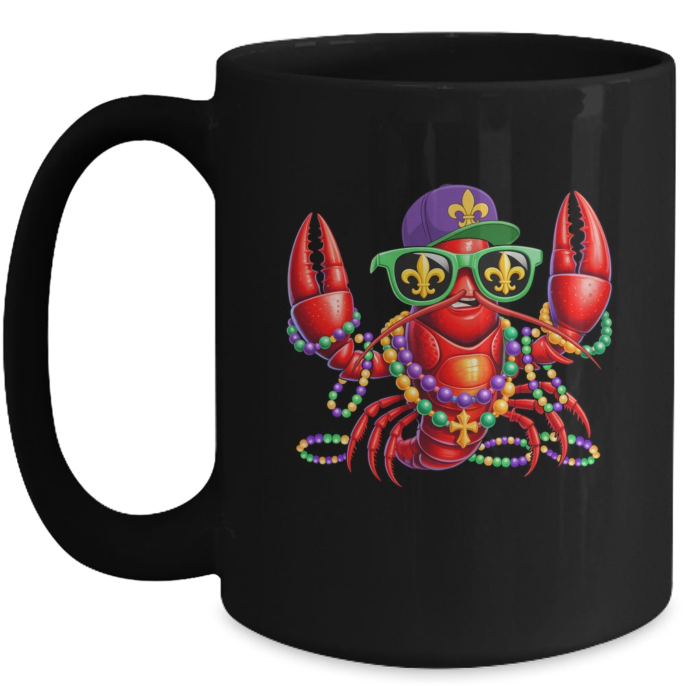 Funny Mardi Gras Carnival Beads Crawfish New Orleans Kids Mug | teecentury