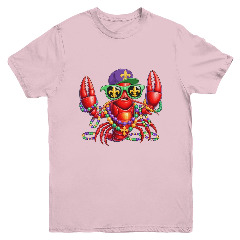 Funny Mardi Gras Carnival Beads Crawfish New Orleans Kids Youth Shirt | teecentury
