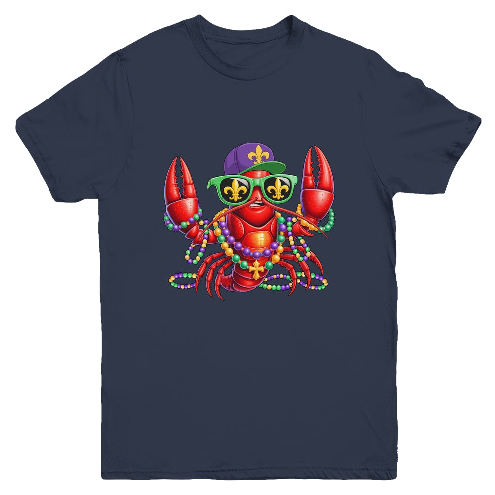 Funny Mardi Gras Carnival Beads Crawfish New Orleans Kids Youth Shirt | teecentury
