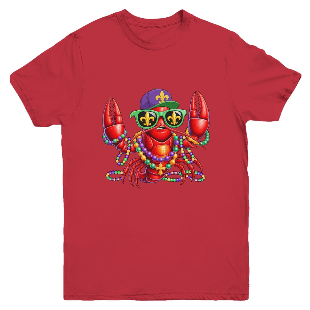 Funny Mardi Gras Carnival Beads Crawfish New Orleans Kids Youth Shirt | teecentury