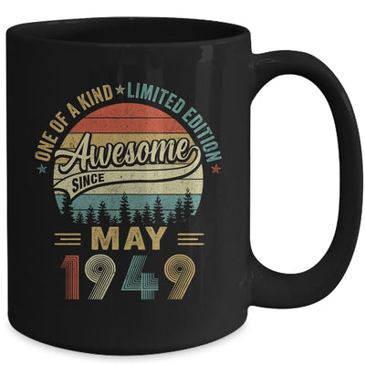 Funny May 1949 Vintage 75th Birthday Decorations Men Mug | teecentury