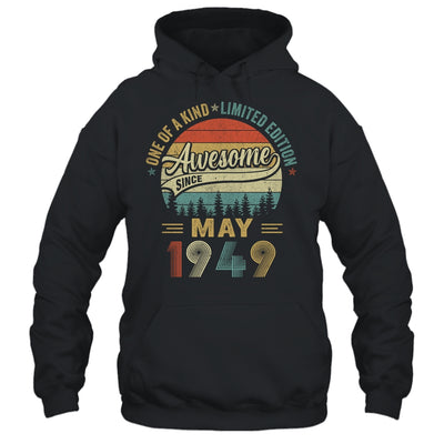 Funny May 1949 Vintage 75th Birthday Decorations Men Shirt & Hoodie | teecentury