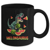 Funny Melonsaurus Watermelon Dinosaur Summer Tropical Fruits Mug | teecentury