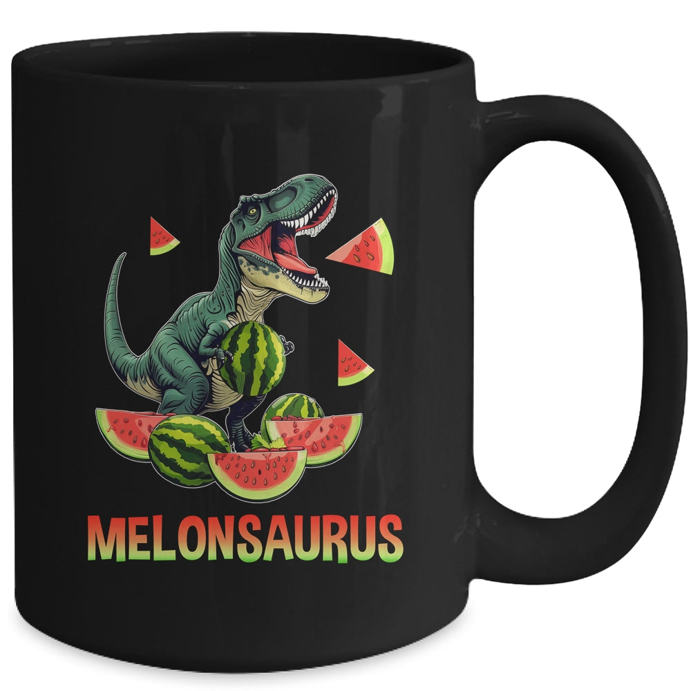 Funny Melonsaurus Watermelon Dinosaur Summer Tropical Fruits Mug | teecentury