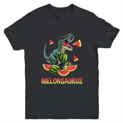 Funny Melonsaurus Watermelon Dinosaur Summer Tropical Fruits Youth Shirt | teecentury