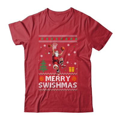 Funny Merry Swishmas Ugly Christmas Basketball Christmas Shirt & Sweatshirt | teecentury