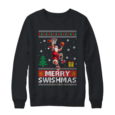 Funny Merry Swishmas Ugly Christmas Basketball Christmas Shirt & Sweatshirt | teecentury