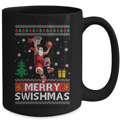 Funny Merry Swishmas Ugly Christmas Basketball Christmas Mug | teecentury