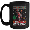 Funny Merry Swishmas Ugly Christmas Basketball Christmas Mug | teecentury