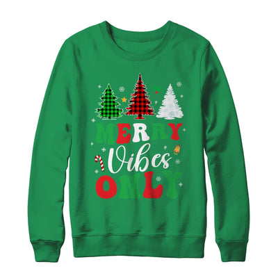 Funny Merry Vibes Only Christmas Tree Light Holiday Xmas Shirt & Sweatshirt | teecentury
