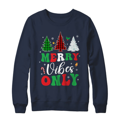 Funny Merry Vibes Only Christmas Tree Light Holiday Xmas Shirt & Sweatshirt | teecentury
