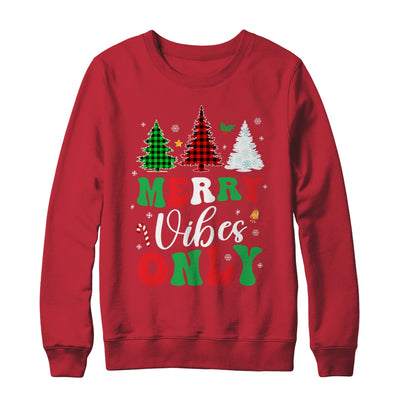 Funny Merry Vibes Only Christmas Tree Light Holiday Xmas Shirt & Sweatshirt | teecentury